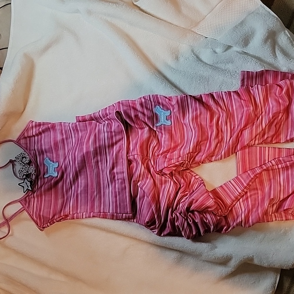O'Mighty Pink Striped Halter Top & Leggings